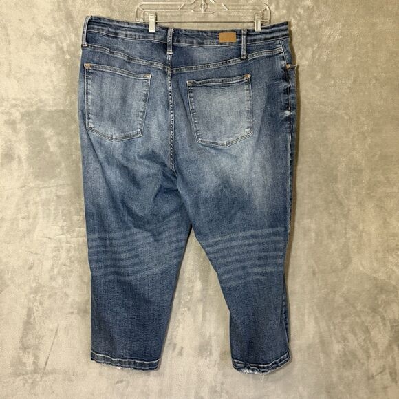 Judy Blue Jeans Women Size 24W Plus Stretch Blue Denim JB88592 Whiskered - Picture 3 of 8